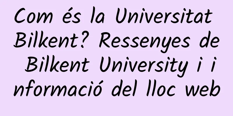Com és la Universitat Bilkent? Ressenyes de Bilkent University i informació del lloc web