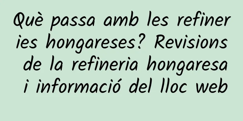Què passa amb les refineries hongareses? Revisions de la refineria hongaresa i informació del lloc web