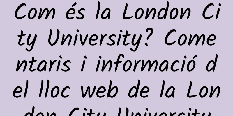 Com és la London City University? Comentaris i informació del lloc web de la London City University