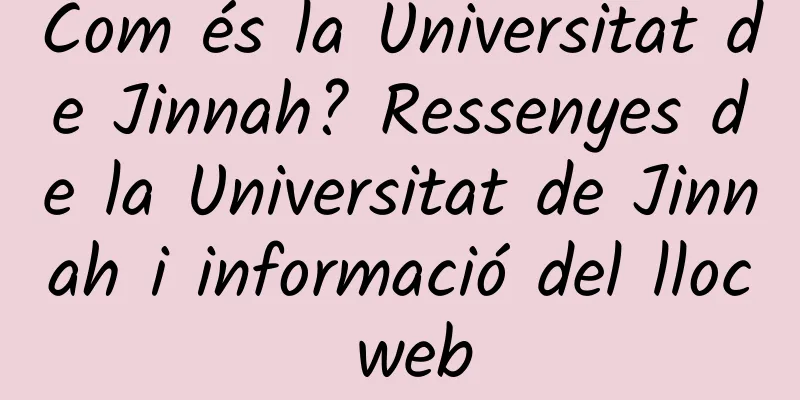 Com és la Universitat de Jinnah? Ressenyes de la Universitat de Jinnah i informació del lloc web