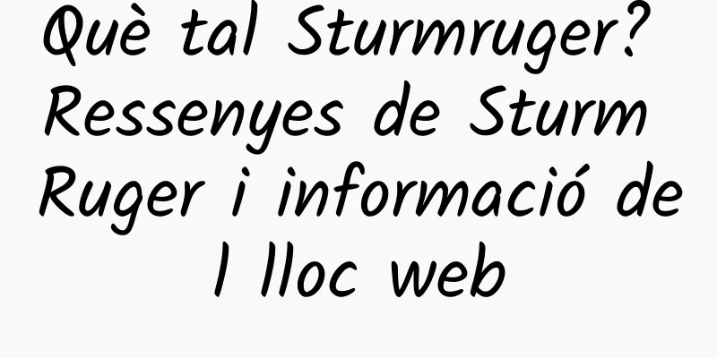 Què tal Sturmruger? Ressenyes de Sturm Ruger i informació del lloc web