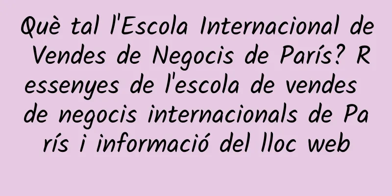 Què tal l'Escola Internacional de Vendes de Negocis de París? Ressenyes de l'escola de vendes de negocis internacionals de París i informació del lloc web