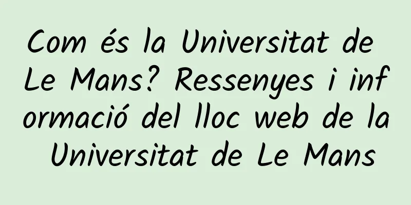 Com és la Universitat de Le Mans? Ressenyes i informació del lloc web de la Universitat de Le Mans