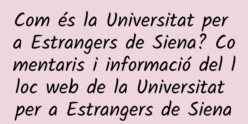 Com és la Universitat per a Estrangers de Siena? Comentaris i informació del lloc web de la Universitat per a Estrangers de Siena