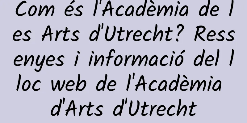 Com és l'Acadèmia de les Arts d'Utrecht? Ressenyes i informació del lloc web de l'Acadèmia d'Arts d'Utrecht