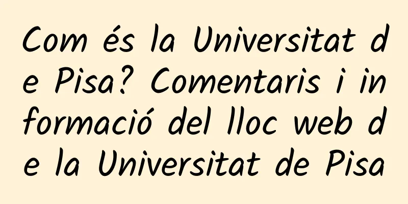 Com és la Universitat de Pisa? Comentaris i informació del lloc web de la Universitat de Pisa