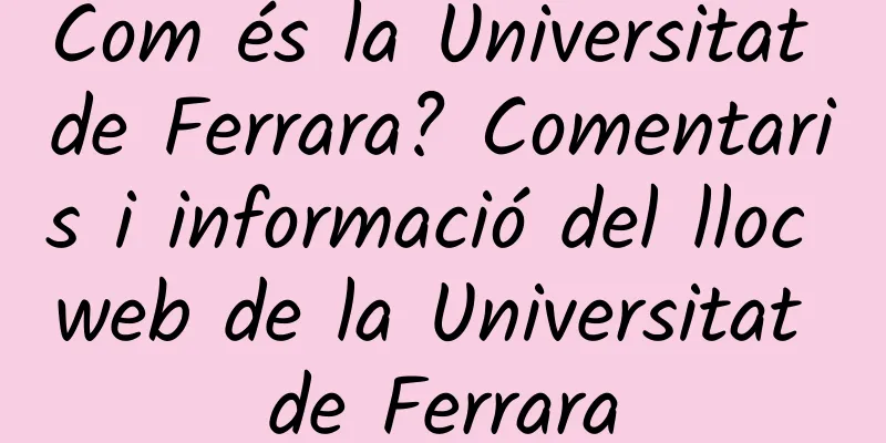 Com és la Universitat de Ferrara? Comentaris i informació del lloc web de la Universitat de Ferrara