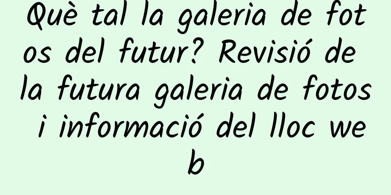 Què tal la galeria de fotos del futur? Revisió de la futura galeria de fotos i informació del lloc web