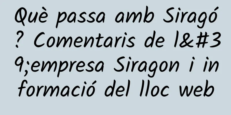 Què passa amb Siragó? Comentaris de l'empresa Siragon i informació del lloc web