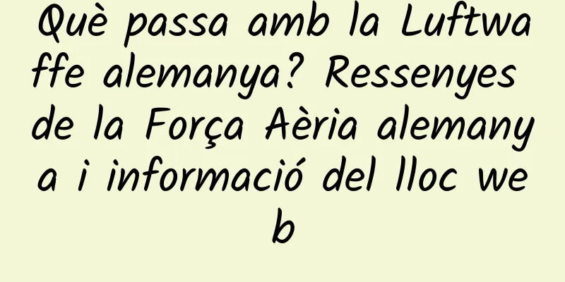 Què passa amb la Luftwaffe alemanya? Ressenyes de la Força Aèria alemanya i informació del lloc web