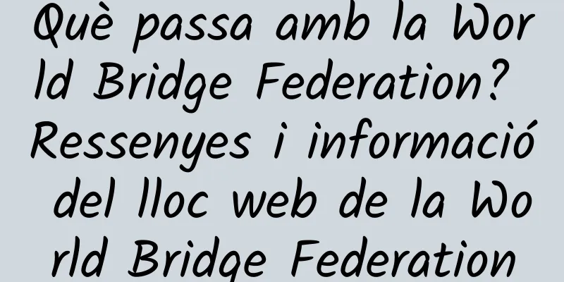 Què passa amb la World Bridge Federation? Ressenyes i informació del lloc web de la World Bridge Federation
