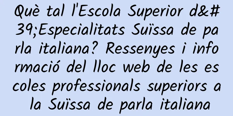 Què tal l'Escola Superior d'Especialitats Suïssa de parla italiana? Ressenyes i informació del lloc web de les escoles professionals superiors a la Suïssa de parla italiana