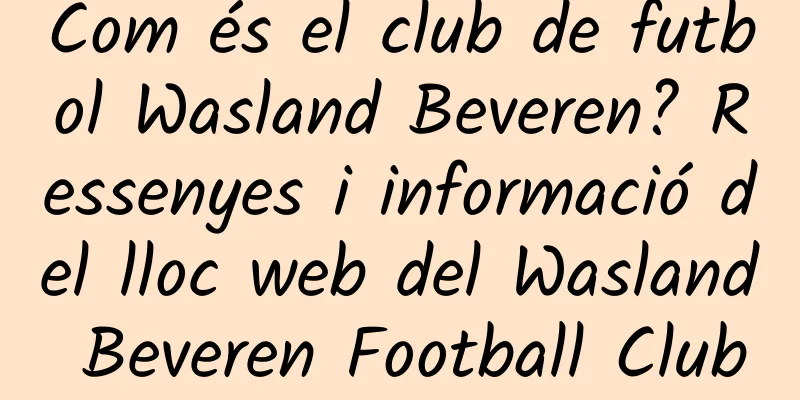 Com és el club de futbol Wasland Beveren? Ressenyes i informació del lloc web del Wasland Beveren Football Club