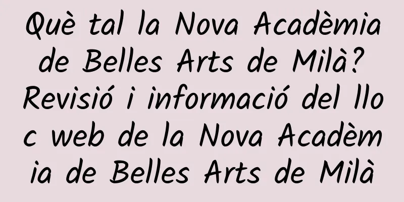 Què tal la Nova Acadèmia de Belles Arts de Milà? Revisió i informació del lloc web de la Nova Acadèmia de Belles Arts de Milà