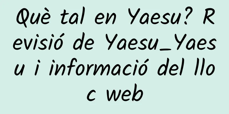 Què tal en Yaesu? Revisió de Yaesu_Yaesu i informació del lloc web