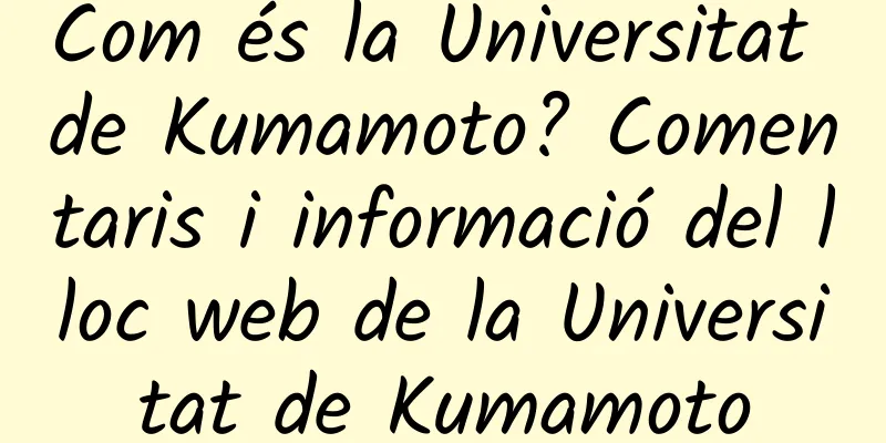 Com és la Universitat de Kumamoto? Comentaris i informació del lloc web de la Universitat de Kumamoto