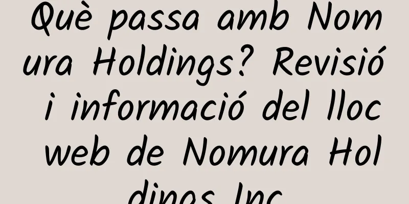 Què passa amb Nomura Holdings? Revisió i informació del lloc web de Nomura Holdings Inc