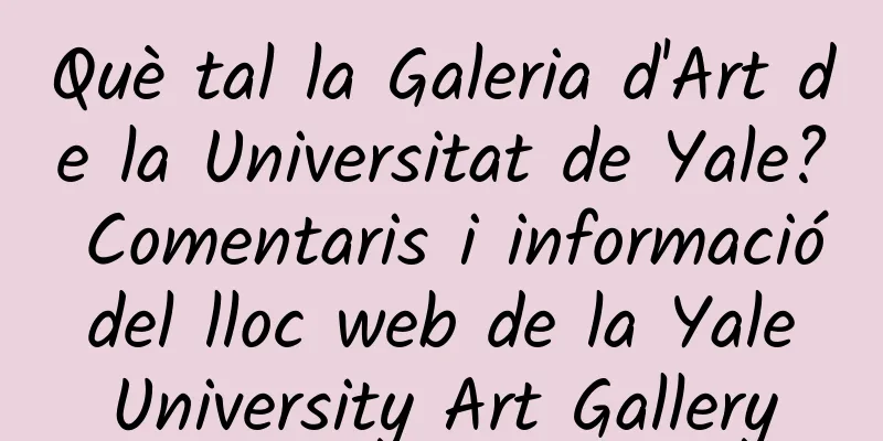 Què tal la Galeria d'Art de la Universitat de Yale? Comentaris i informació del lloc web de la Yale University Art Gallery