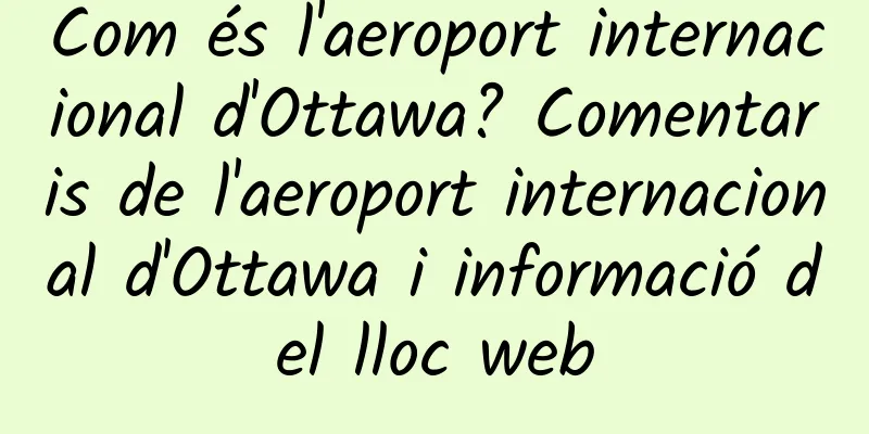 Com és l'aeroport internacional d'Ottawa? Comentaris de l'aeroport internacional d'Ottawa i informació del lloc web