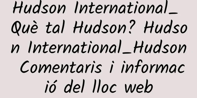 Hudson International_ Què tal Hudson? Hudson International_Hudson Comentaris i informació del lloc web