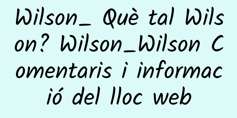 Wilson_ Què tal Wilson? Wilson_Wilson Comentaris i informació del lloc web