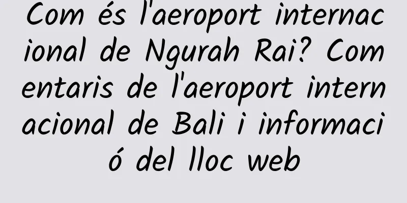 Com és l'aeroport internacional de Ngurah Rai? Comentaris de l'aeroport internacional de Bali i informació del lloc web