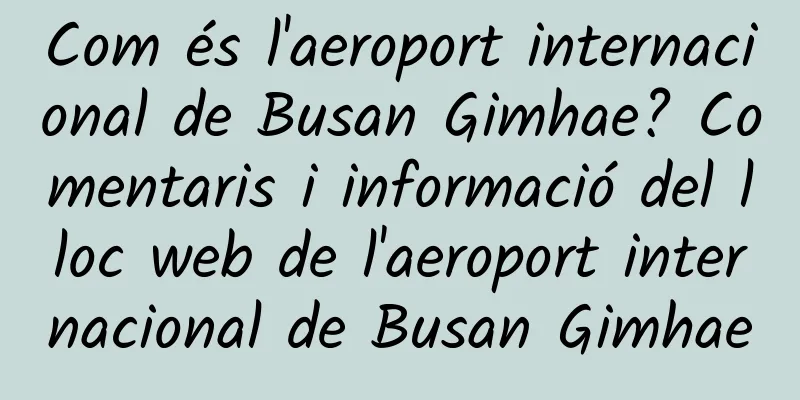 Com és l'aeroport internacional de Busan Gimhae? Comentaris i informació del lloc web de l'aeroport internacional de Busan Gimhae