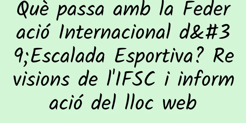 Què passa amb la Federació Internacional d'Escalada Esportiva? Revisions de l'IFSC i informació del lloc web