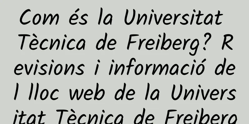Com és la Universitat Tècnica de Freiberg? Revisions i informació del lloc web de la Universitat Tècnica de Freiberg