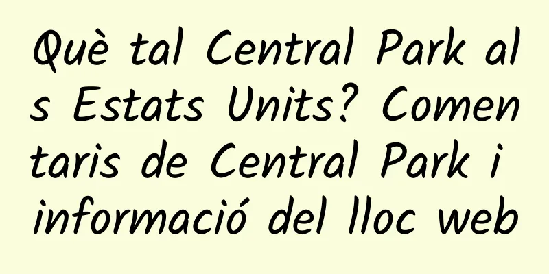 Què tal Central Park als Estats Units? Comentaris de Central Park i informació del lloc web
