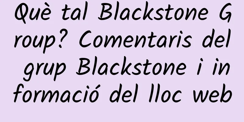 Què tal Blackstone Group? Comentaris del grup Blackstone i informació del lloc web