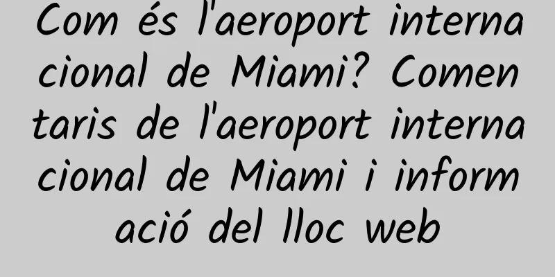Com és l'aeroport internacional de Miami? Comentaris de l'aeroport internacional de Miami i informació del lloc web
