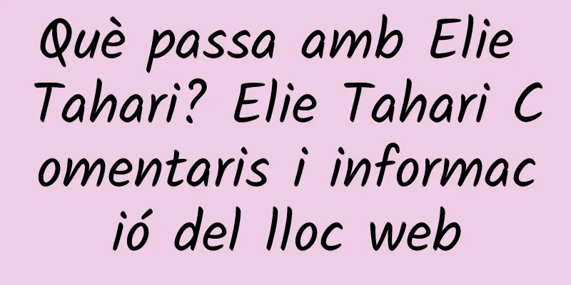 Què passa amb Elie Tahari? Elie Tahari Comentaris i informació del lloc web