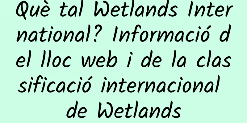 Què tal Wetlands International? Informació del lloc web i de la classificació internacional de Wetlands