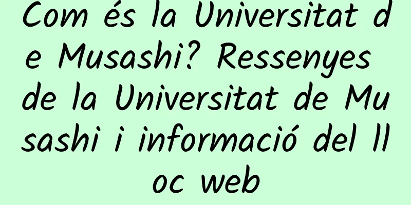 Com és la Universitat de Musashi? Ressenyes de la Universitat de Musashi i informació del lloc web
