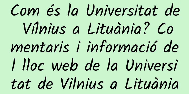 Com és la Universitat de Vílnius a Lituània? Comentaris i informació del lloc web de la Universitat de Vilnius a Lituània