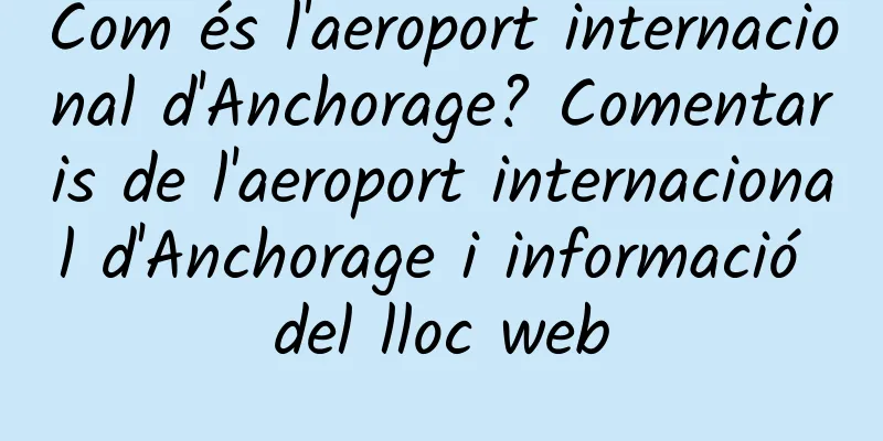 Com és l'aeroport internacional d'Anchorage? Comentaris de l'aeroport internacional d'Anchorage i informació del lloc web