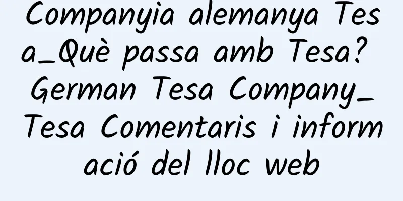 Companyia alemanya Tesa_Què passa amb Tesa? German Tesa Company_Tesa Comentaris i informació del lloc web