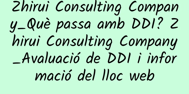 Zhirui Consulting Company_Què passa amb DDI? Zhirui Consulting Company_Avaluació de DDI i informació del lloc web