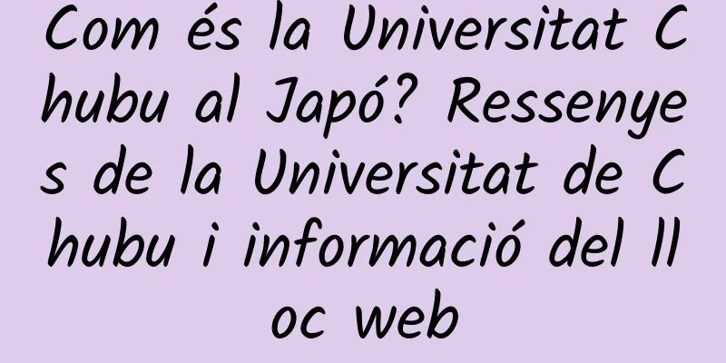 Com és la Universitat Chubu al Japó? Ressenyes de la Universitat de Chubu i informació del lloc web