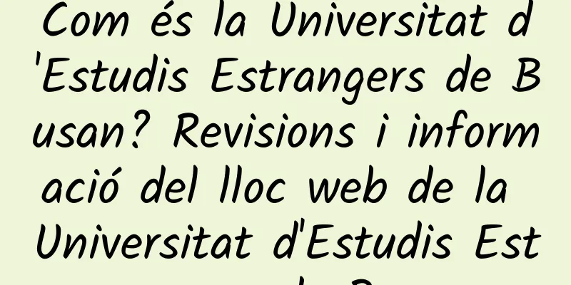 Com és la Universitat d'Estudis Estrangers de Busan? Revisions i informació del lloc web de la Universitat d'Estudis Estrangers de Pusan