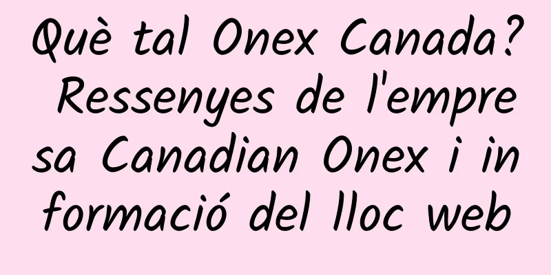 Què tal Onex Canada? Ressenyes de l'empresa Canadian Onex i informació del lloc web
