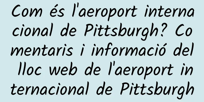 Com és l'aeroport internacional de Pittsburgh? Comentaris i informació del lloc web de l'aeroport internacional de Pittsburgh