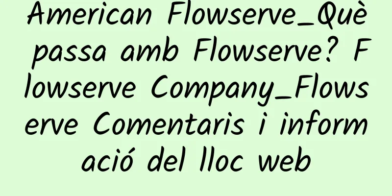 American Flowserve_Què passa amb Flowserve? Flowserve Company_Flowserve Comentaris i informació del lloc web
