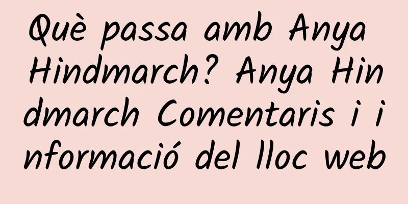 Què passa amb Anya Hindmarch? Anya Hindmarch Comentaris i informació del lloc web
