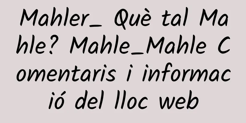 Mahler_ Què tal Mahle? Mahle_Mahle Comentaris i informació del lloc web