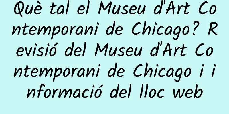 Què tal el Museu d'Art Contemporani de Chicago? Revisió del Museu d'Art Contemporani de Chicago i informació del lloc web