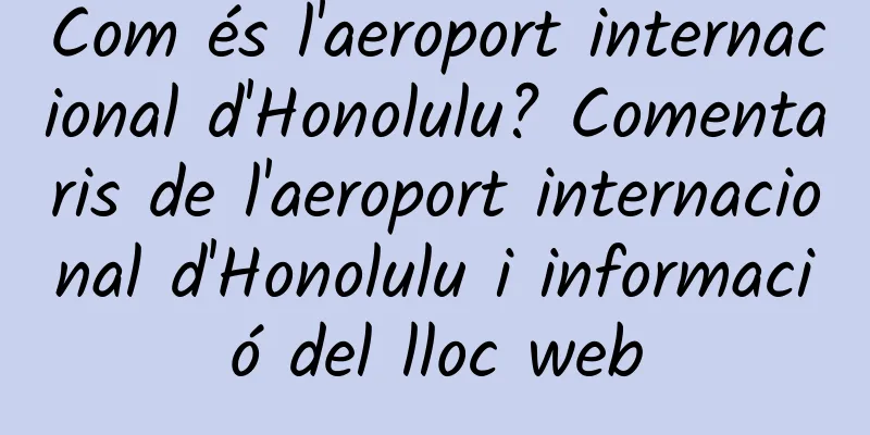 Com és l'aeroport internacional d'Honolulu? Comentaris de l'aeroport internacional d'Honolulu i informació del lloc web