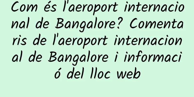 Com és l'aeroport internacional de Bangalore? Comentaris de l'aeroport internacional de Bangalore i informació del lloc web