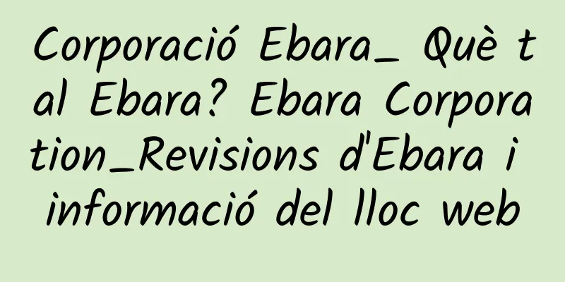Corporació Ebara_ Què tal Ebara? Ebara Corporation_Revisions d'Ebara i informació del lloc web
